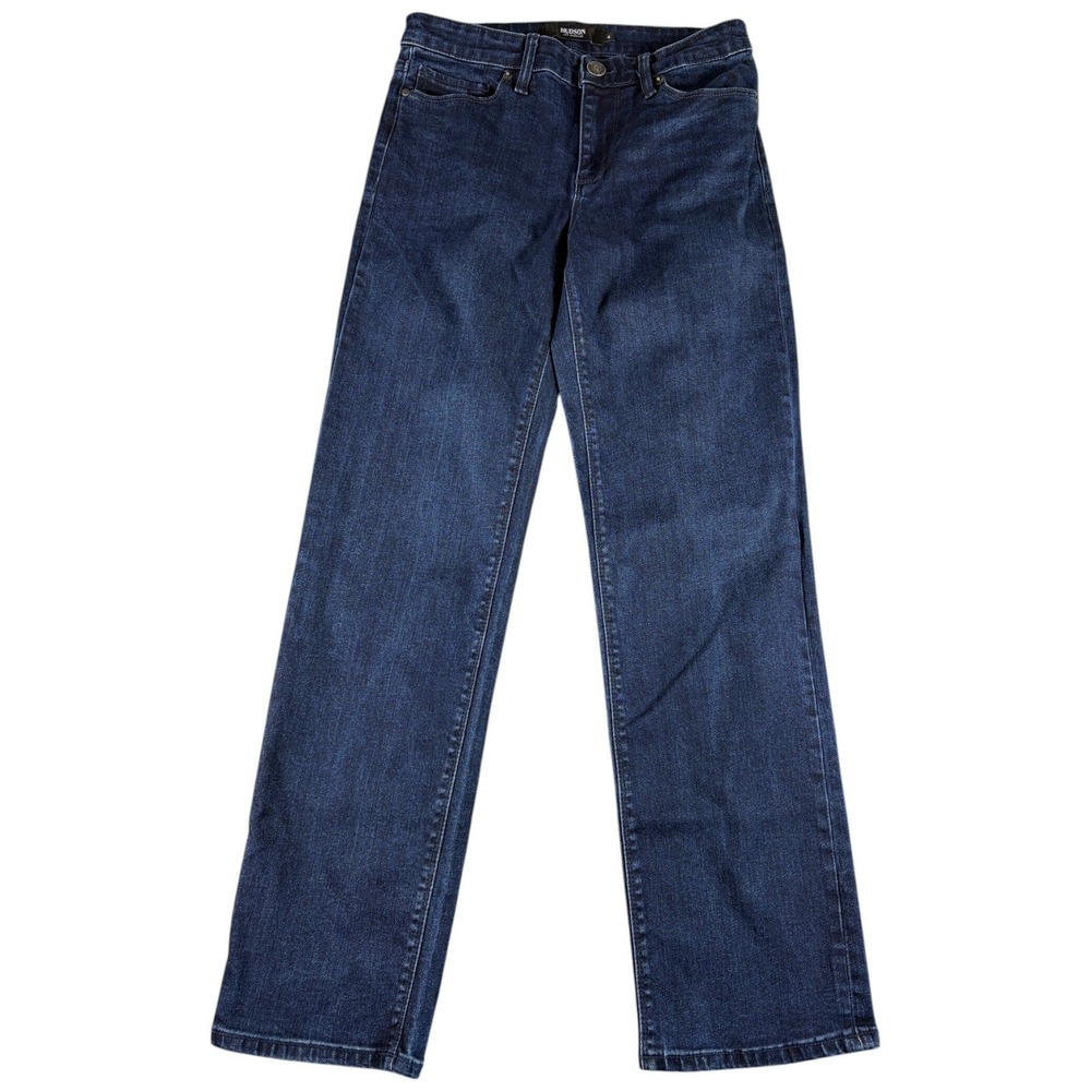Hudson Jeans Womens 4 Blue Dark Wash Stretch Straight Premium Denim Pants Y2K